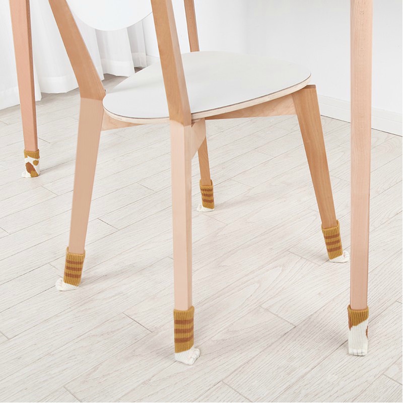 1 Vỏ Bọc Chân Ghế Hình Bàn Chân Mèo Bằng Len Dày Chống Mòn/Trượt/Trượt/Mòn Bảo Vệ Sàn Nhà