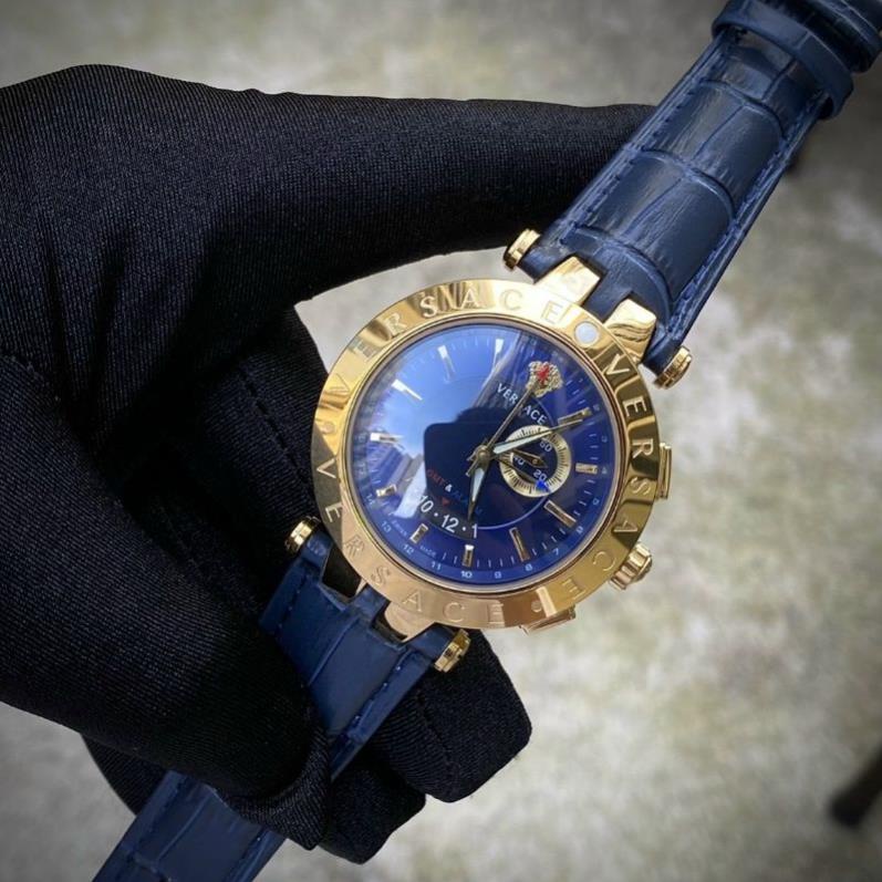 Đồng hồ nam nữ Versace dây thép không gỉ máy Thụy Sĩ size 43mm.