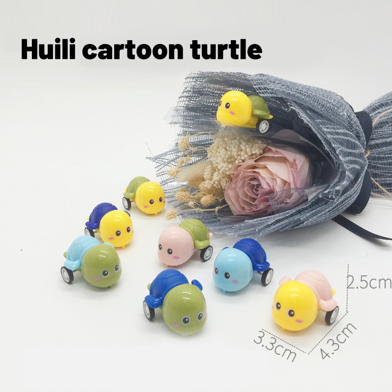 Mô Hình Đồ Chơi Xe Kéo Hình Rùa Hoạt Hình Mini Dễ Thương Dành Cho Trẻ Em