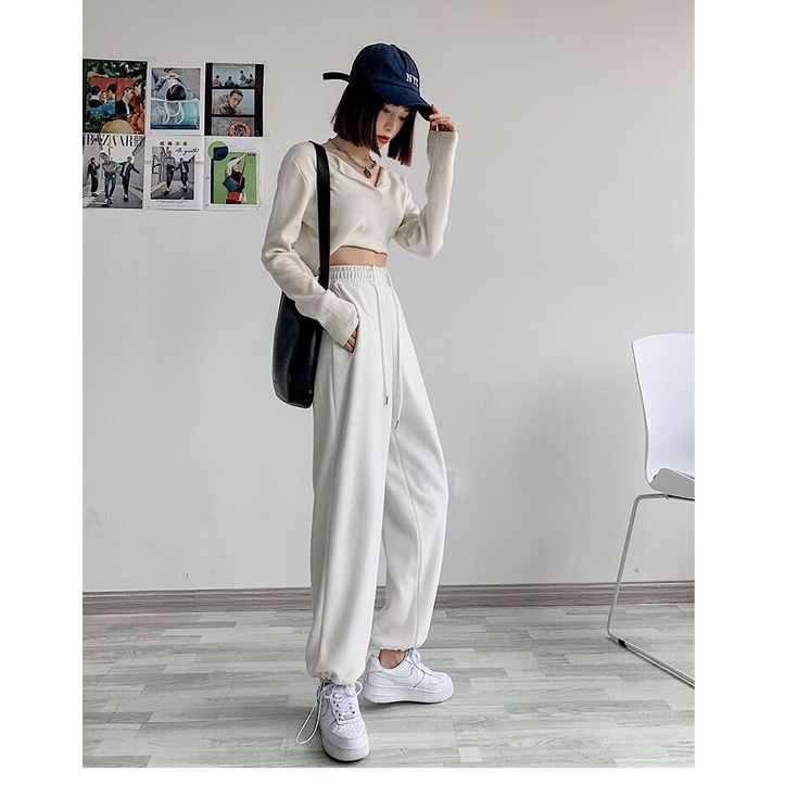 NRVP Quần Thể Thao Ống Rộng Phong Cách Hàn Quốc