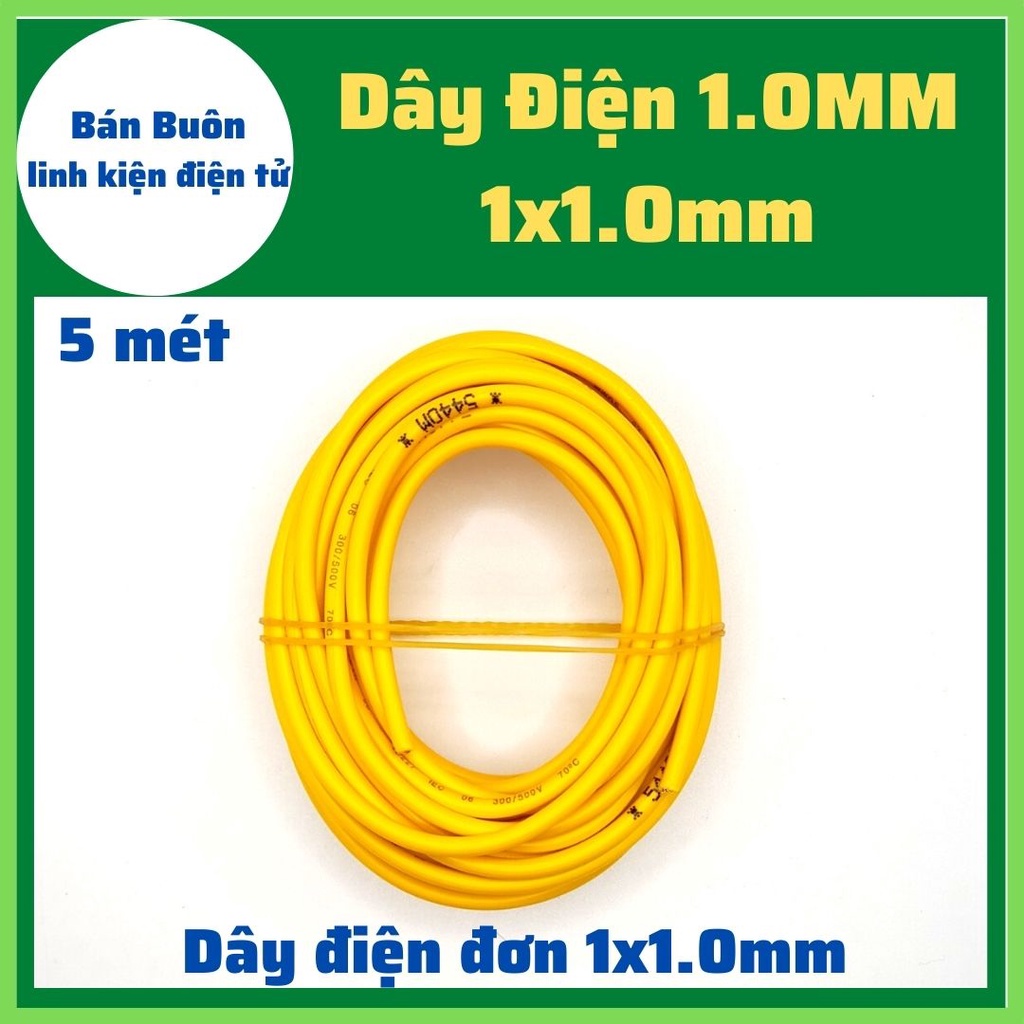 (10 Mét) dây điện 1x0.5mm [Hàng xịn], dây 0.3mm, 0.75.1.0.1.5mm...