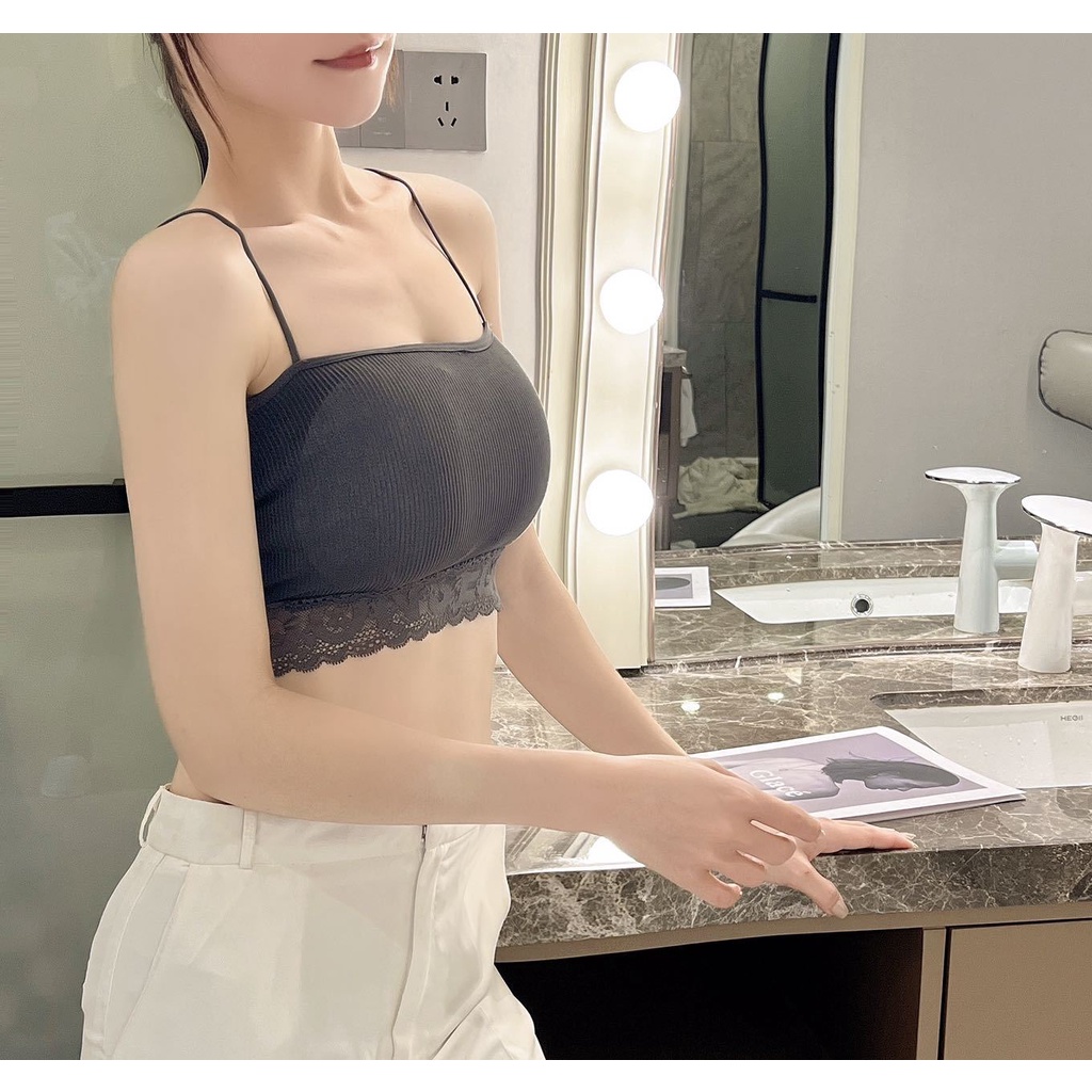 Áo Ngực Bộ đồ lót nữ Áo Lót Ren Không Gọng Không Đường May Thoáng Khí Thoải Mái Cho Nữ Lưng