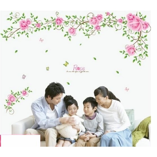 Decal dây leo hoa hồng