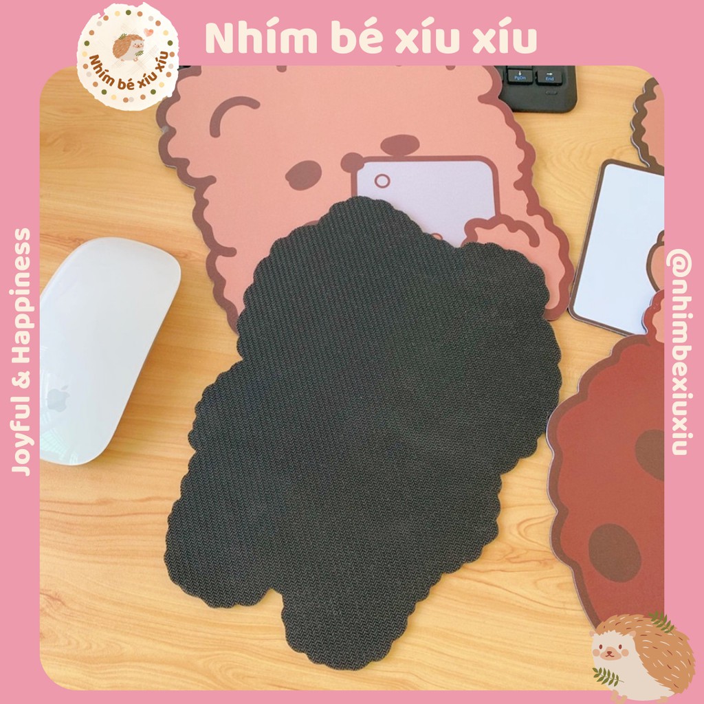 Miếng lót chuột gấu nâu mouse pad cute tấm di chuột chống thấm nước VT239