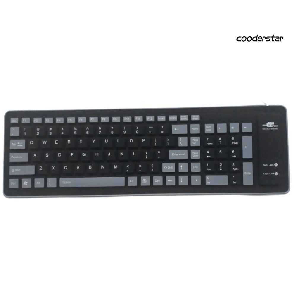 Bàn phím chơi game 103 phím bằng silicon mềm chống bụi có thể gấp gọn tiện dụng