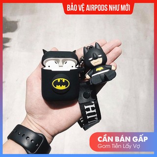 [Tặng Kèm Móc Treo] 😈Combo 4 Món😈 Case Vỏ Bao Airpods Đựng Tai Nghe Airpod 1&2 Batman Chất Liệu Silicon Dẻo