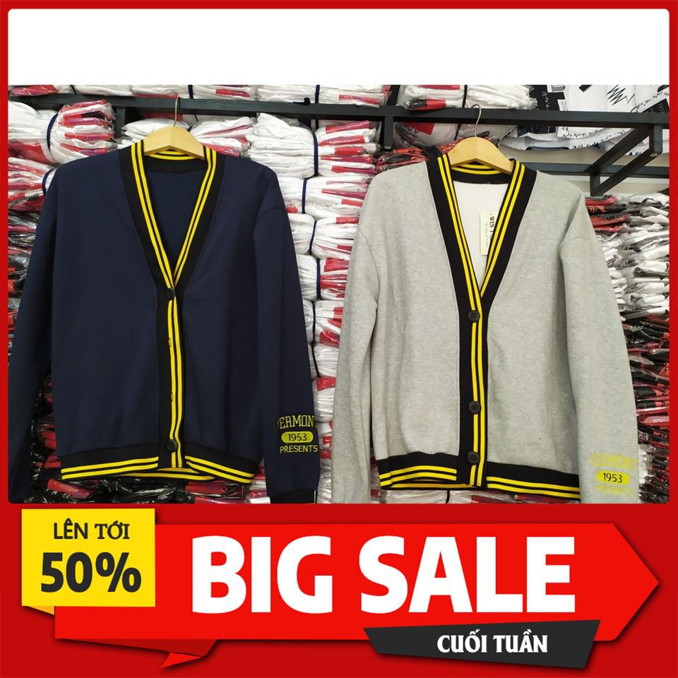 [ Big Sale ] Áo Khoác CARDIGAN VERMONT Xám THÊU TAY UNISEX [Kèm Hình Thật] thời trang format