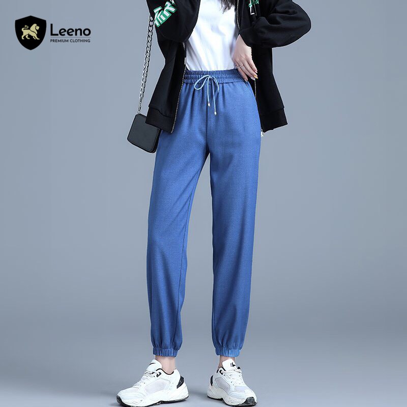 Quần Jogger nữ cạp chun bo gấu thể thao xuất dư LEENO | BigBuy360 - bigbuy360.vn