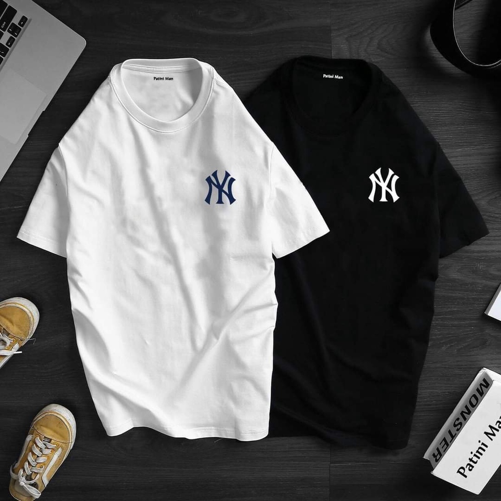 Áo thun ngắn tay unisex NY đen trắng, logo in vải cao cấp cho nam,nữ hàng hiệu đi chơi đủ size S-3XXL < 88kg bigsize