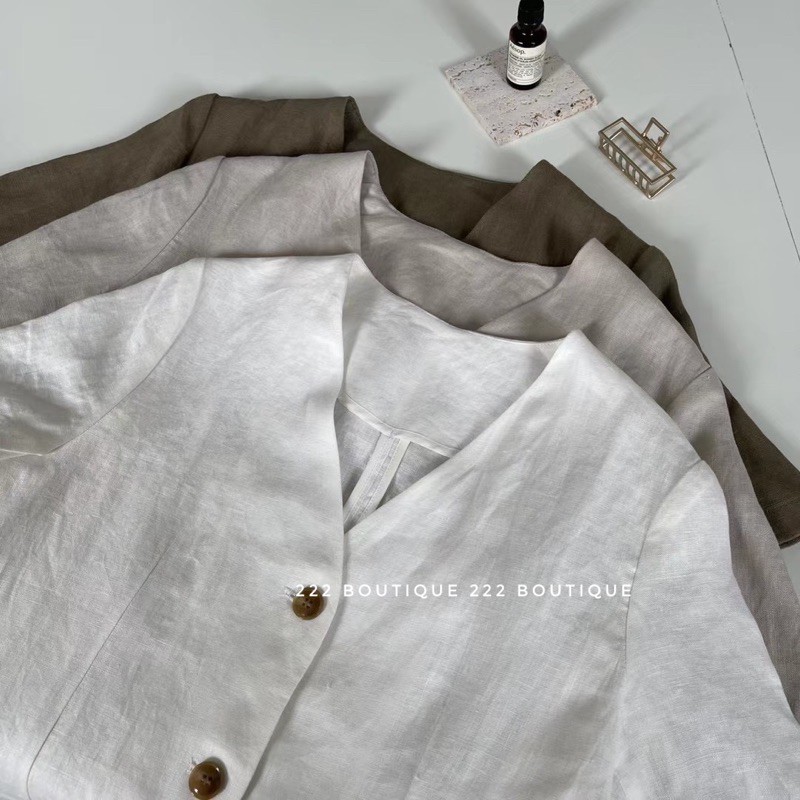 [Mã SR14MAY5 giảm 20K đơn 50K] Áo blazer cổ V linen HQ | BigBuy360 - bigbuy360.vn