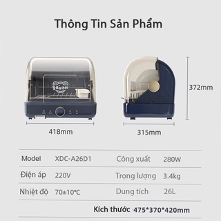 Máy sấy bát đũa Bear B40C5, Máy sấy bát đĩa diệt khuẩn UV - Dung tích 26L, 40L - Bảo hành 1 năm