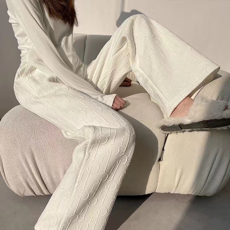 Quần ống rộng Phong Cách Hàn Quốc Thời Trang Cho Nam Nữ Quần ống rộng màu trơn thời trang