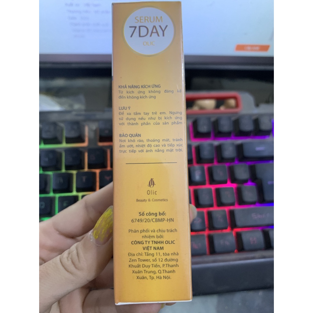 Hàng chính hãng - Huyết Thanh Truyền Trắng - Serum 7 Day Olic