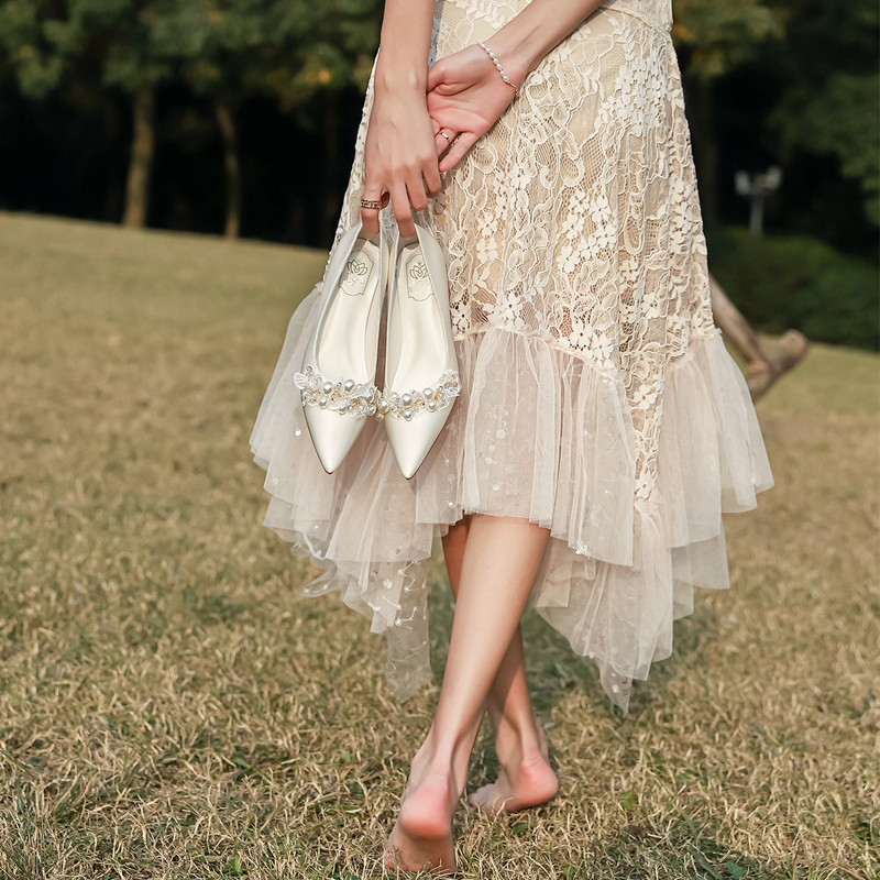 Giày Cao Gót Mũi Nhọn Phong Cách Pháp Sang Trọng Thời Trang Cho Nữ