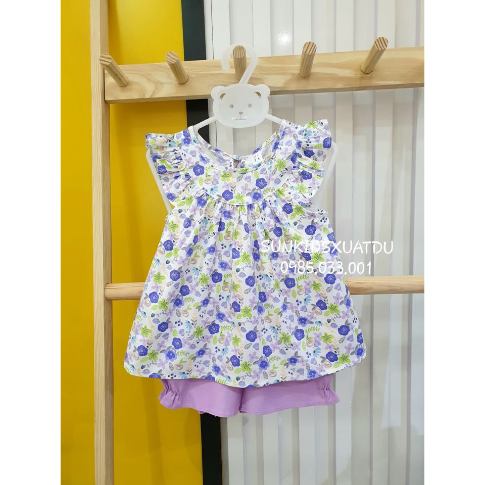 Bộ Sofia tiểu thư hoa quần TÍM