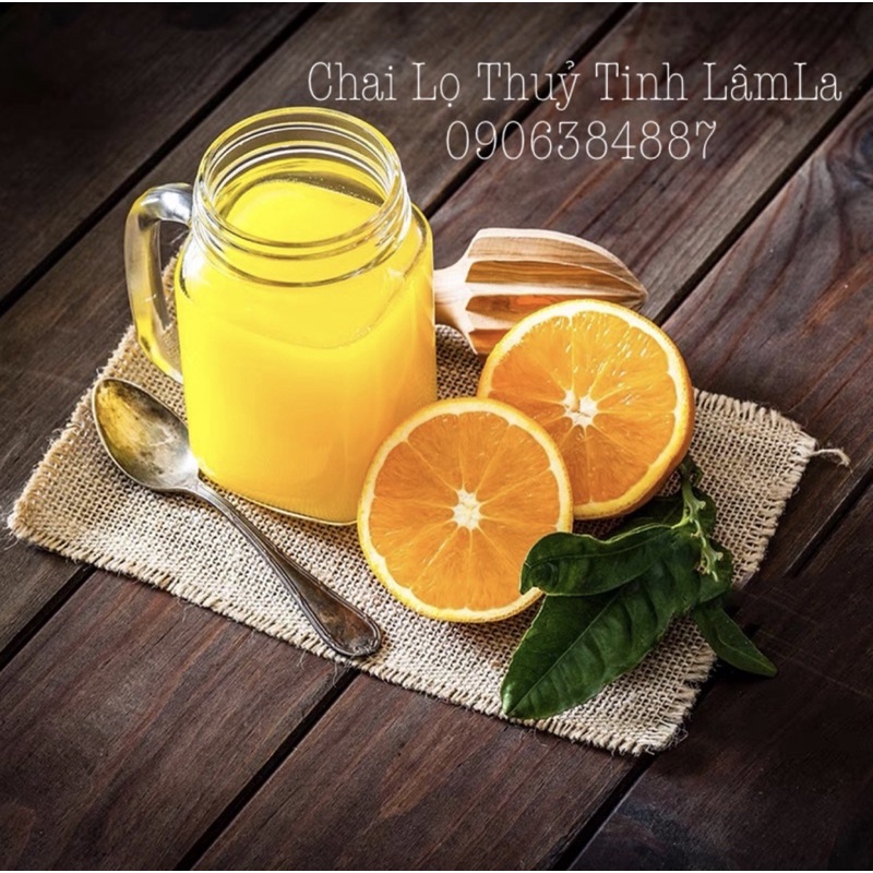 Cốc Ly Quai Thuỷ Tinh Trơn Nắp Nhôm Bạc Có Lỗ 450ml | Đựng Trà Sữa , Cocktail