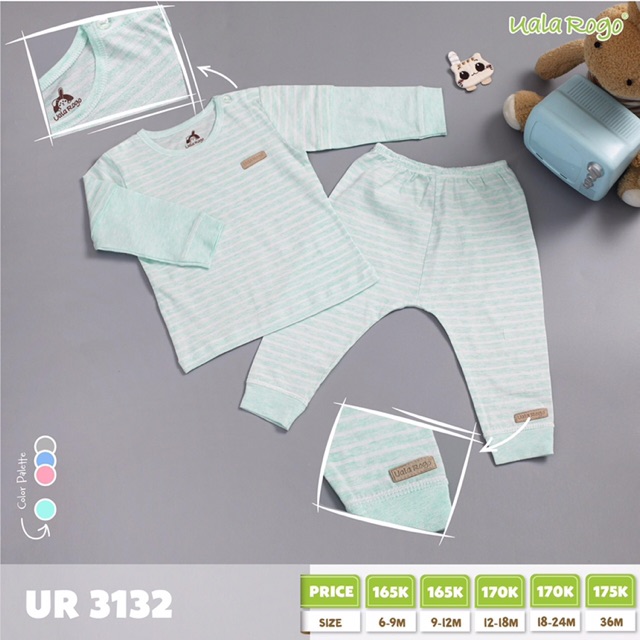 Bộ áo dài tay quần dài uala rogo cài vai