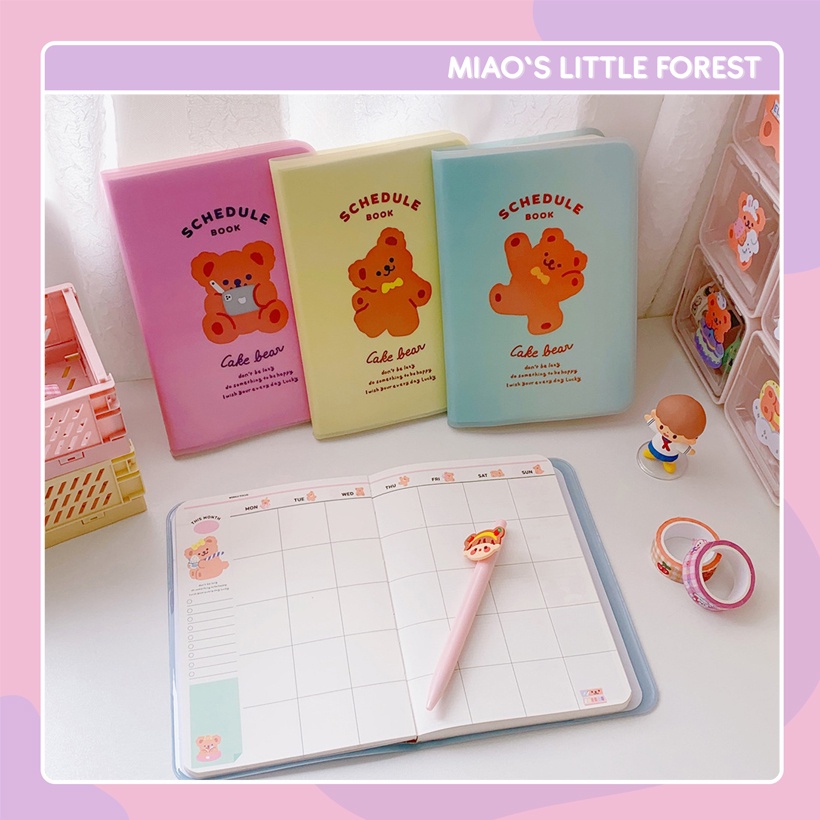 Sổ tay schedule MIAO'S LITTLE FOREST sổ lập kế hoạch Milkjoy 180 trang có sẵn layout cute ghi chú công việc MNB216