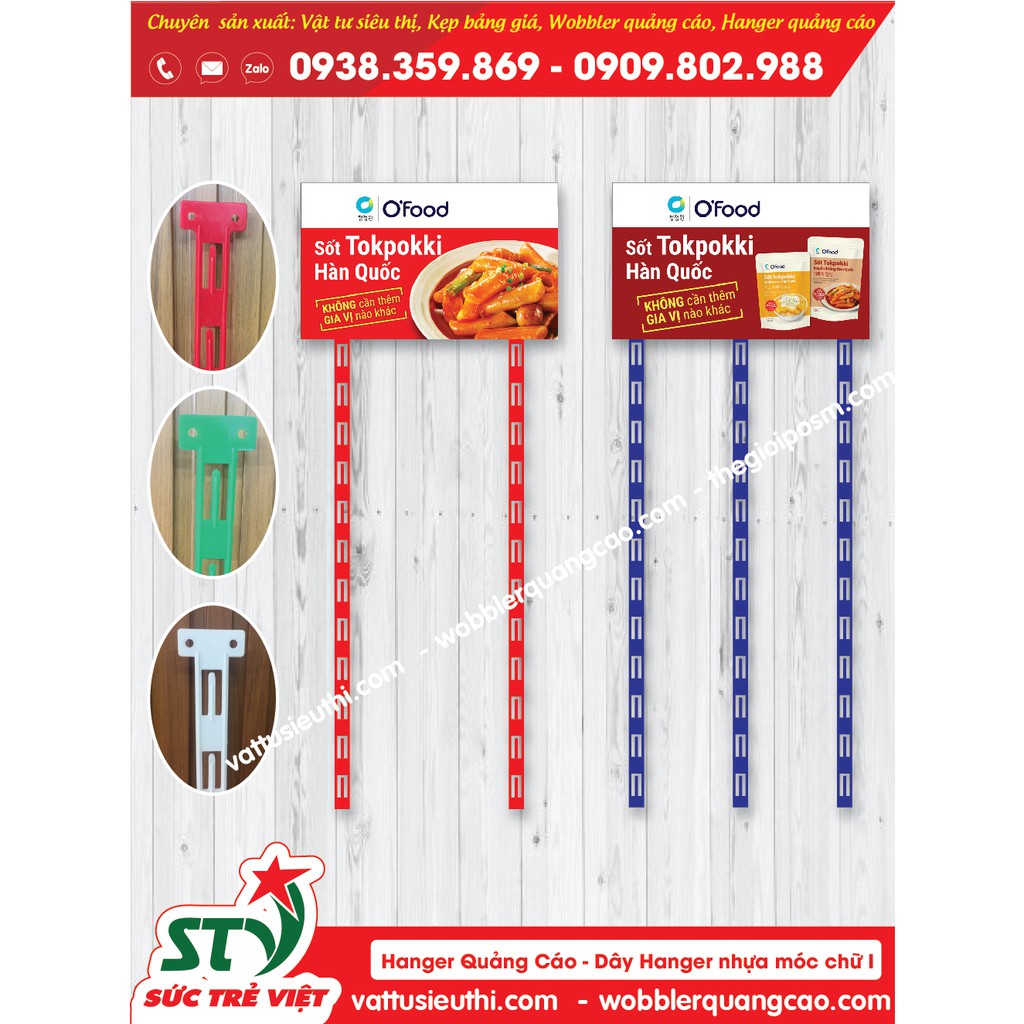 Combo 10 Dây hanger quảng cáo, Dây nhựa treo bánh, Hanger dây nhựa quảng cáo, dây treo bimbim