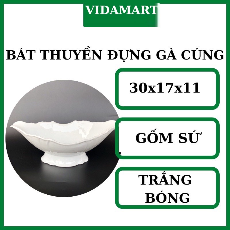 Bát Đựng Gà, Bát Sứ Đựng Gà Thắp Hương Cao Cấp Minh Châu, Hàng Loại 1 Men Sứ Trắng Sang Trọng, Cao Cấp Ship Hỏa Tốc
