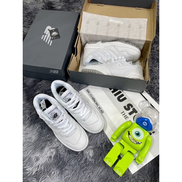 Giầy Thể Thao New Balance 500 White Grey -NB 550 Trắng Xám Phiên Bản 2022 |Lót Rời - Đế Khâu