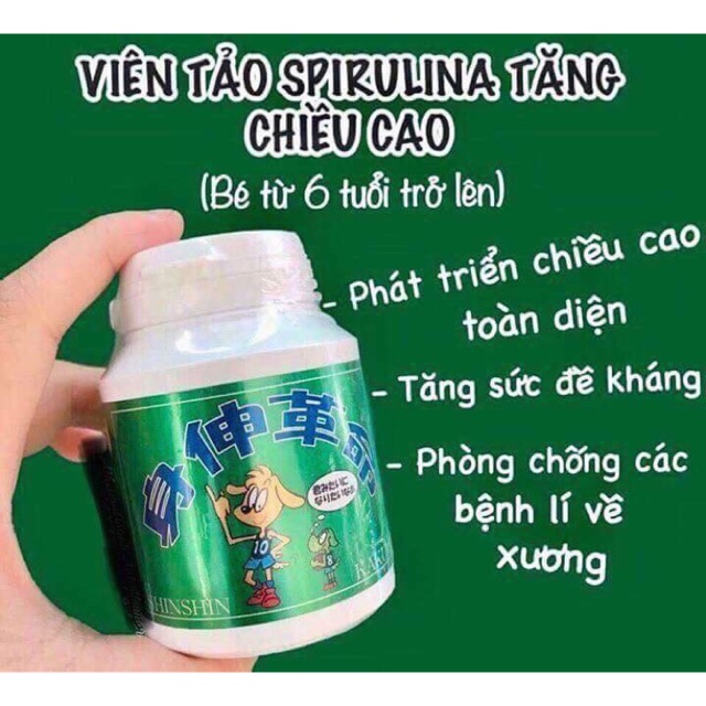 Tảo Shin Shin tăng chiều cao cho bé (300 viên / lọ) Hàng Nhật Nội địa