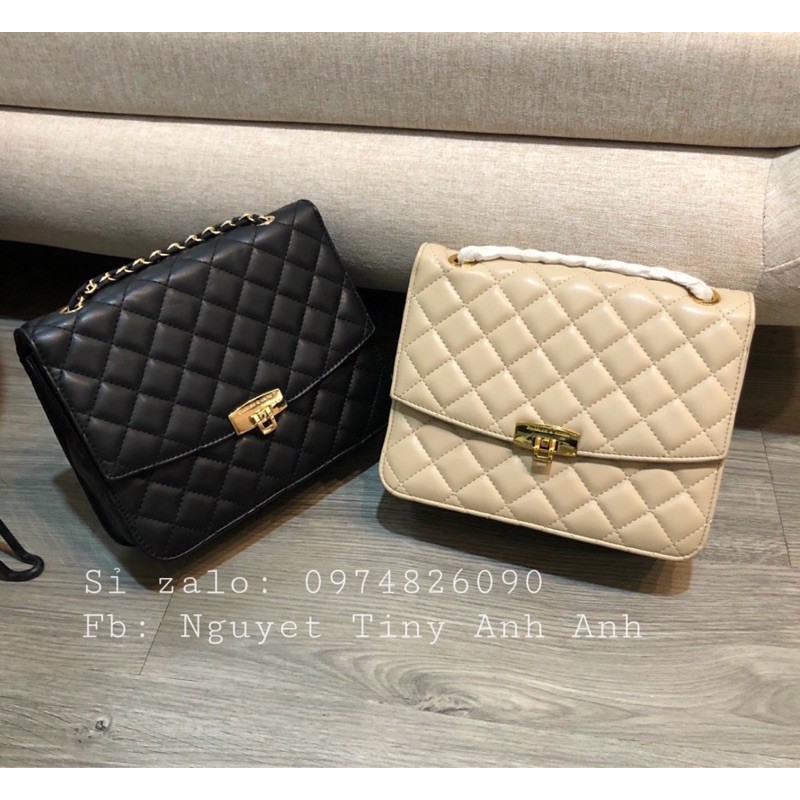 Túi vân ô khoá gập size 22 da mềm siêu đẹp kèm ảnh thật shop