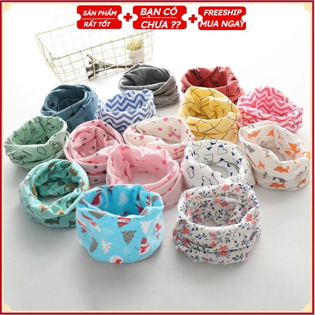 PVN37938 Khăn Ống Hoạ Tiết Quàng Cổ Giữ Ấm, Thời Trang Cho Bé Trai Bé Gái T2 .