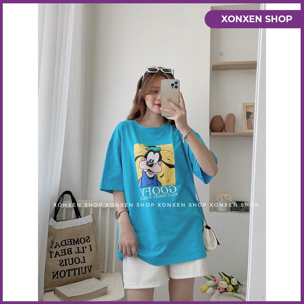 Áo thun phom rộng in hình cute chất vải dày dặn thấm hút mồ hôi XONXEN TAM KỲ 269 HÙNG VƯƠNG free size mã 12