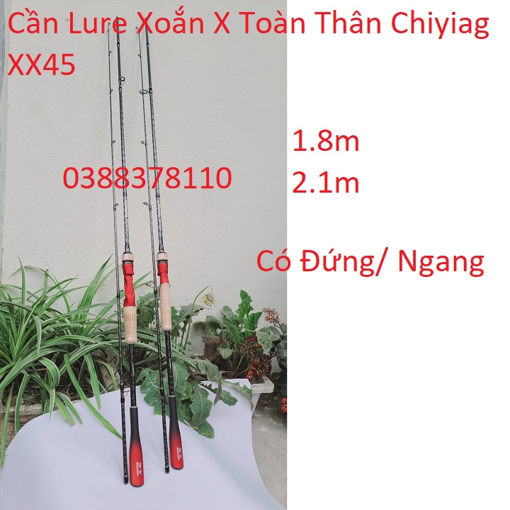 Cần Câu Lure 2 Khúc Siêu Đẹp Xoắn X Toàn Thân Chiyiag XX45