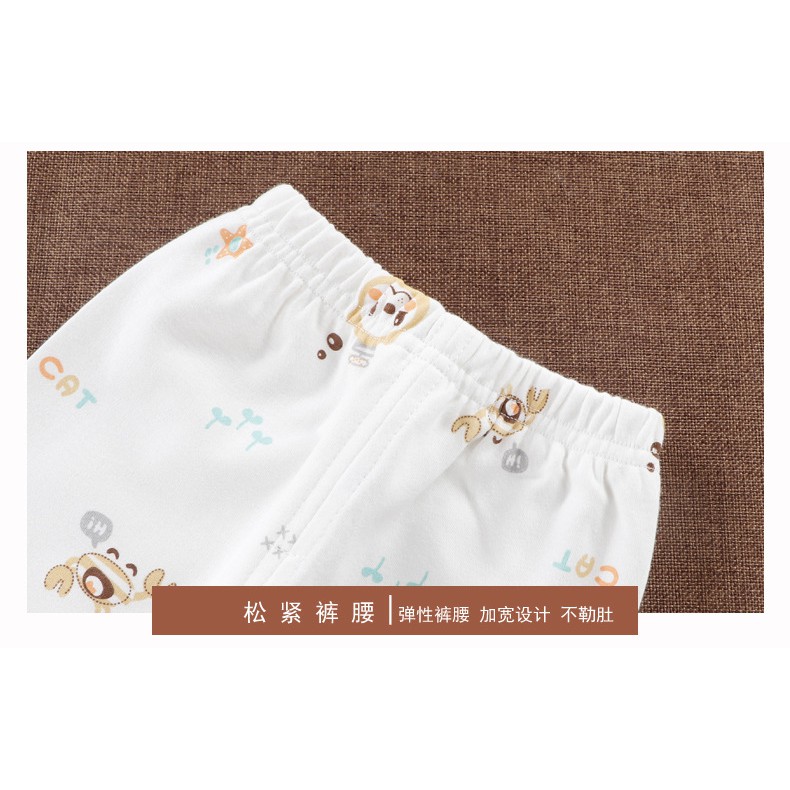 Bộ dài tay sơ sinh cotton cài cúc giữa size 59 - 66