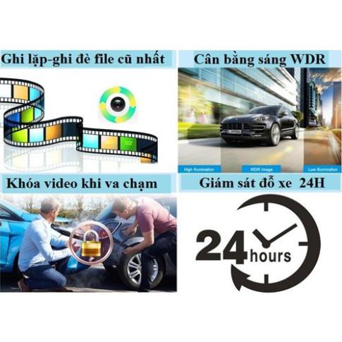 Camera hành trình ô tô 3 mắt X005 4 inch fullHD 1080p,camera sau chống nước-BM31 - BẢO HÀNH 6 THÁNG