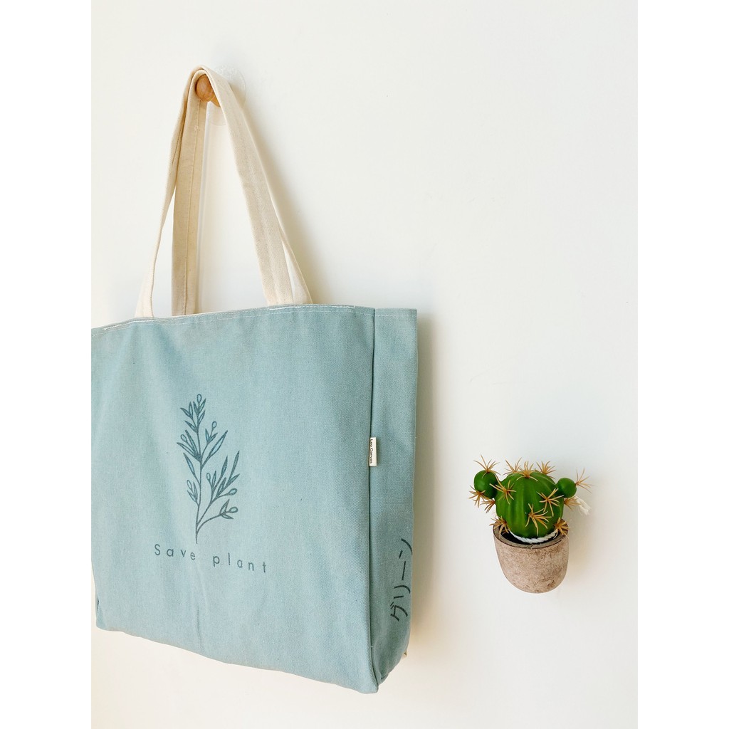 Túi Tote Túi Vải Leo Canvas Save Plant