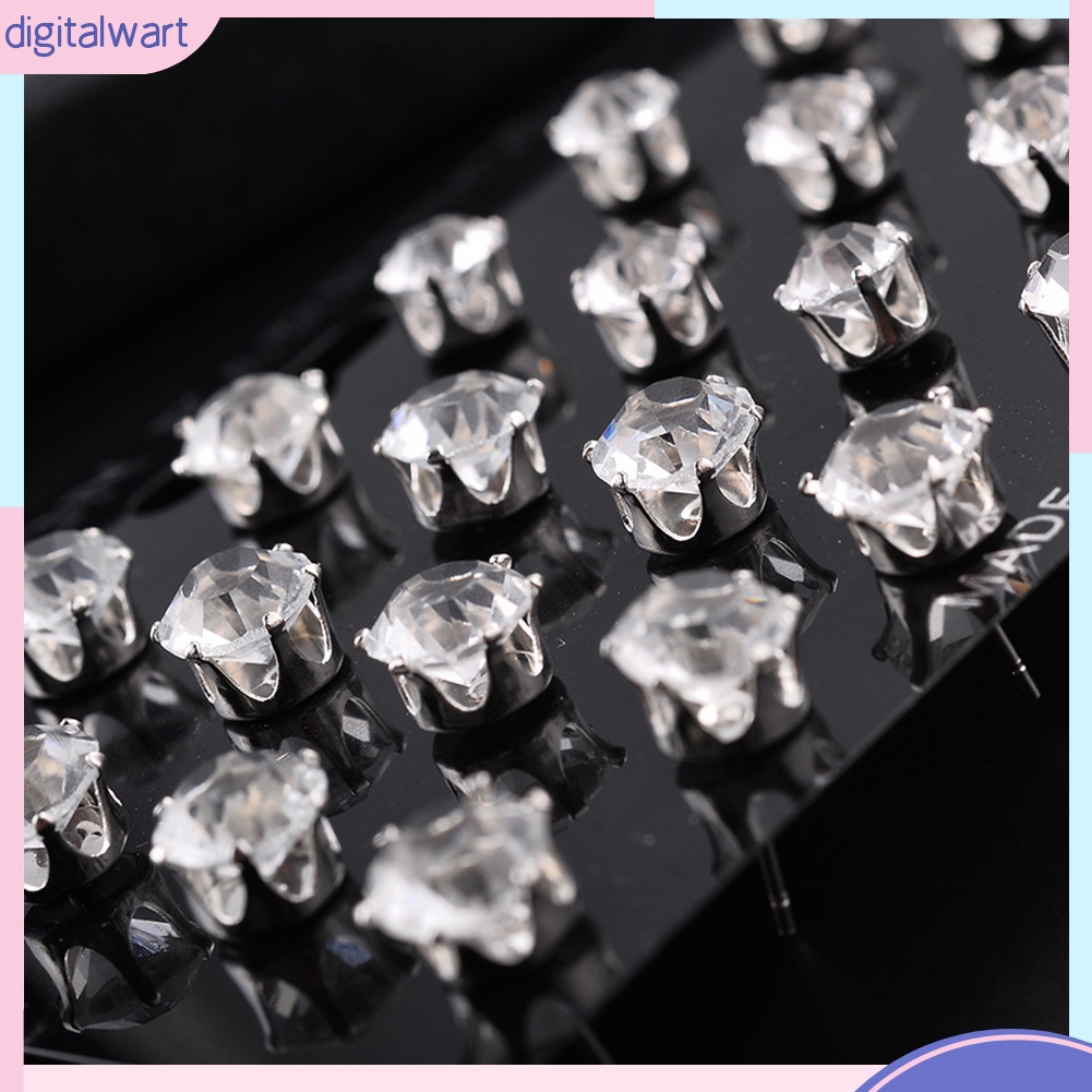 Bộ 12/6 cặp bông tai hình hoa hồng đính đá zircon thời trang cổ điển cho nữ