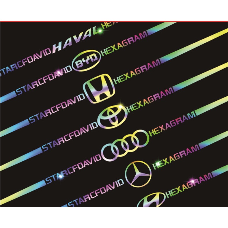 Set 1/2 Miếng Dán Phản Quang Nhiều Màu Chống Thấm Nước Trang Trí Thân Xe Hơi