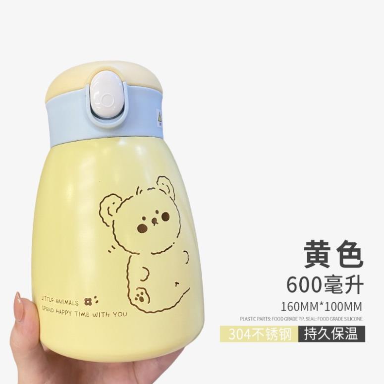 Bình Giữ Nhiệt Inox 304, Phù Hợp Cho Học Sinh, Sinh Viên, Nhân Viên Văn Phòng, Dung Tích 600ml