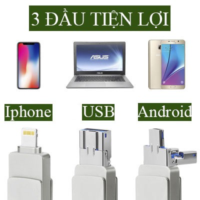 Y Disk chính hãng 3 in 1 USB 3.0 Android IPhone truyền tải siêu nhanh tiện lợi