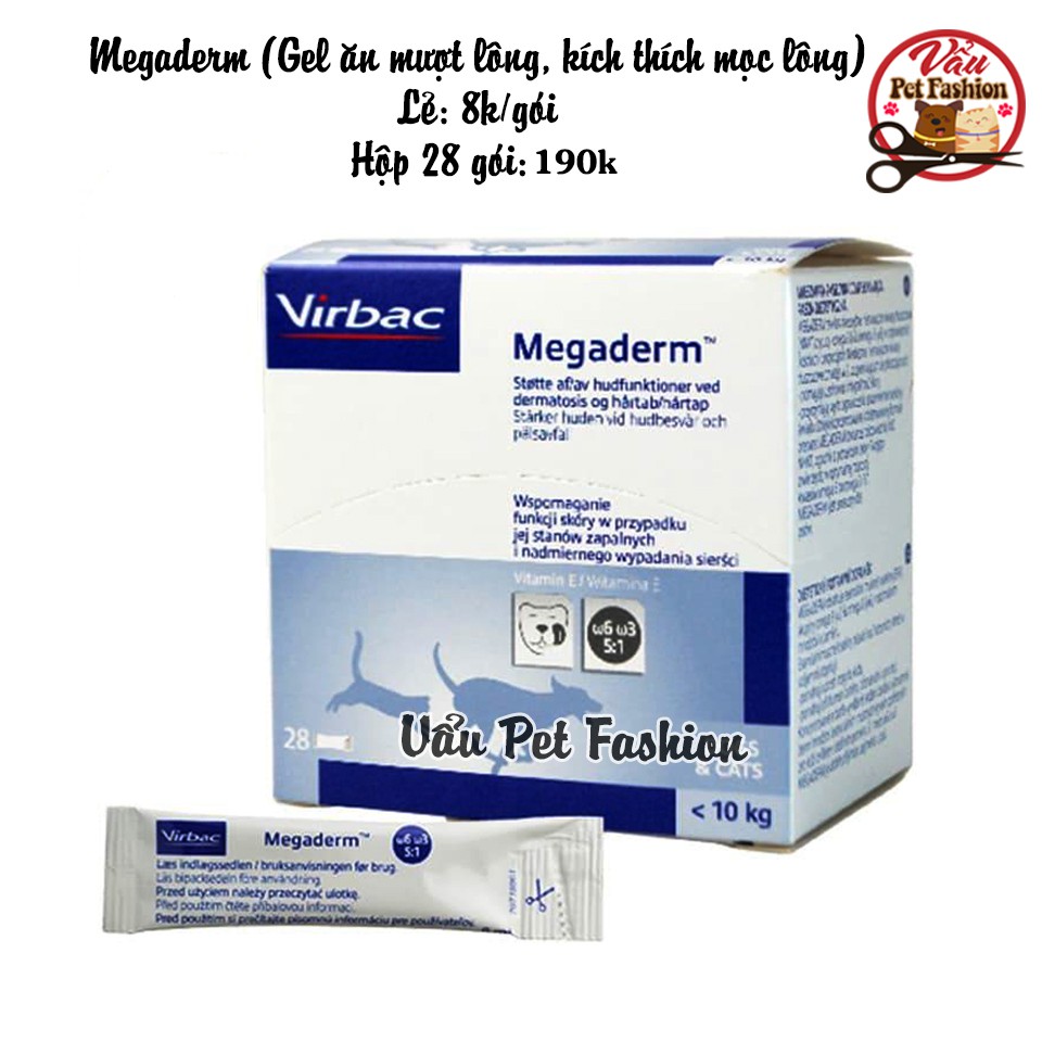 Gel Dinh Dưỡng Virbac Megaderm Giúp Mượt Lông, Da Và Giảm Ngứa Chó Mèo (hộp)