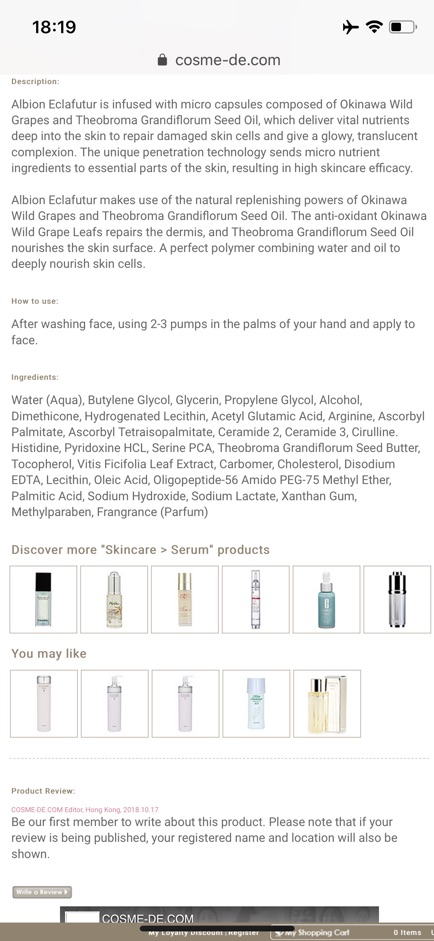 Hoatoc  pre/first/ tiền serum albion dạng lọ mẫu thử