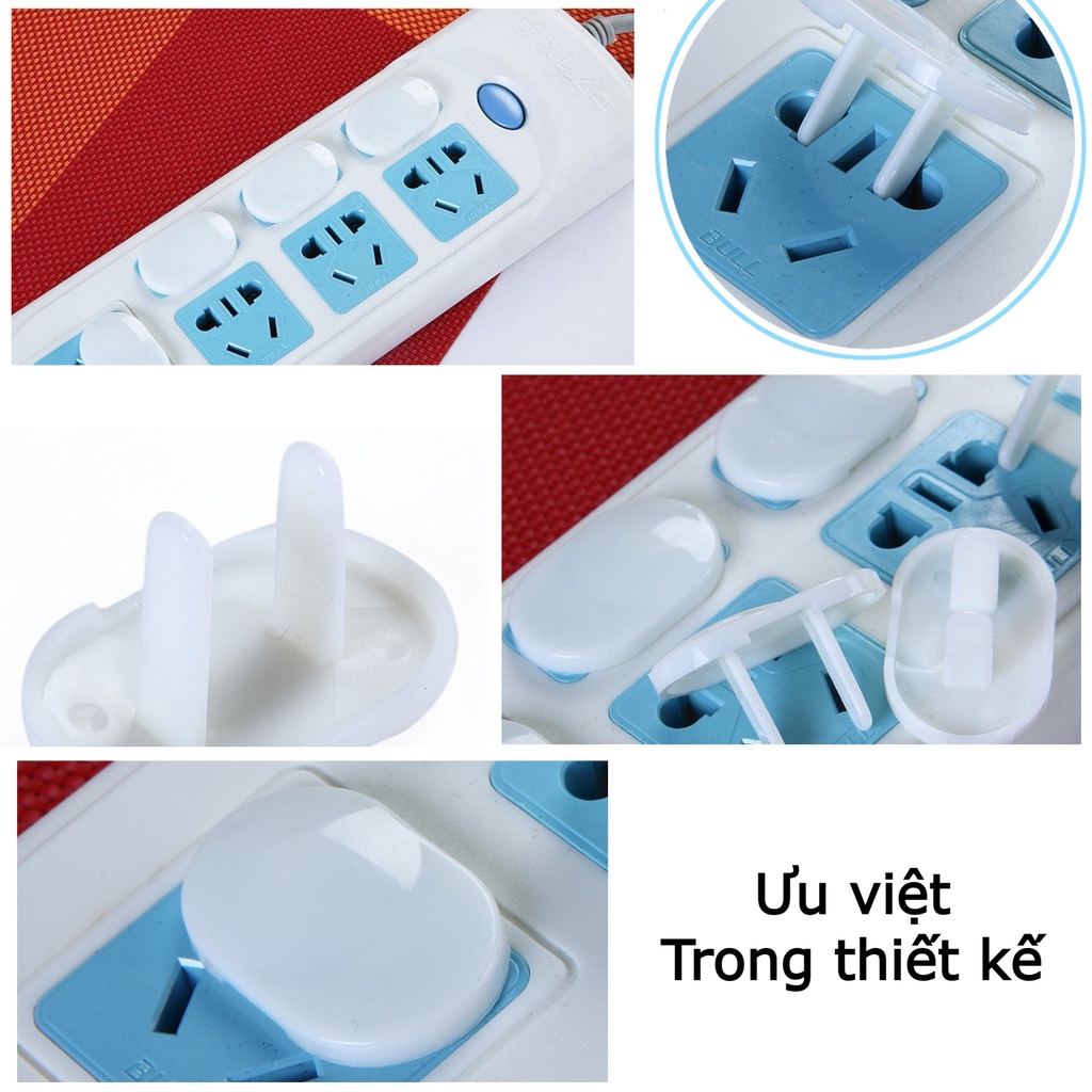 [GIÁ TỐT] Nút bịt chặn ổ điện an toàn cho bé, chụp ổ điện gia đình loại 2 chân và 3 chân