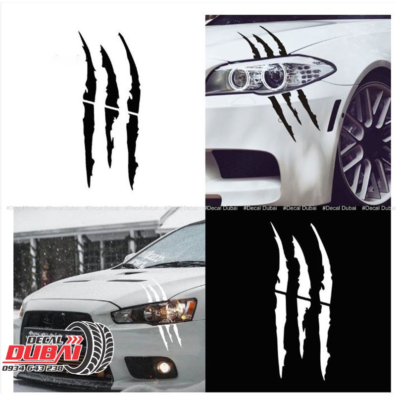 Sticker dán đèn pha xe ô tô hình móng vuốt - Decal Dán Xe Ô Tô Hình Móng Vuốt Quái Vật