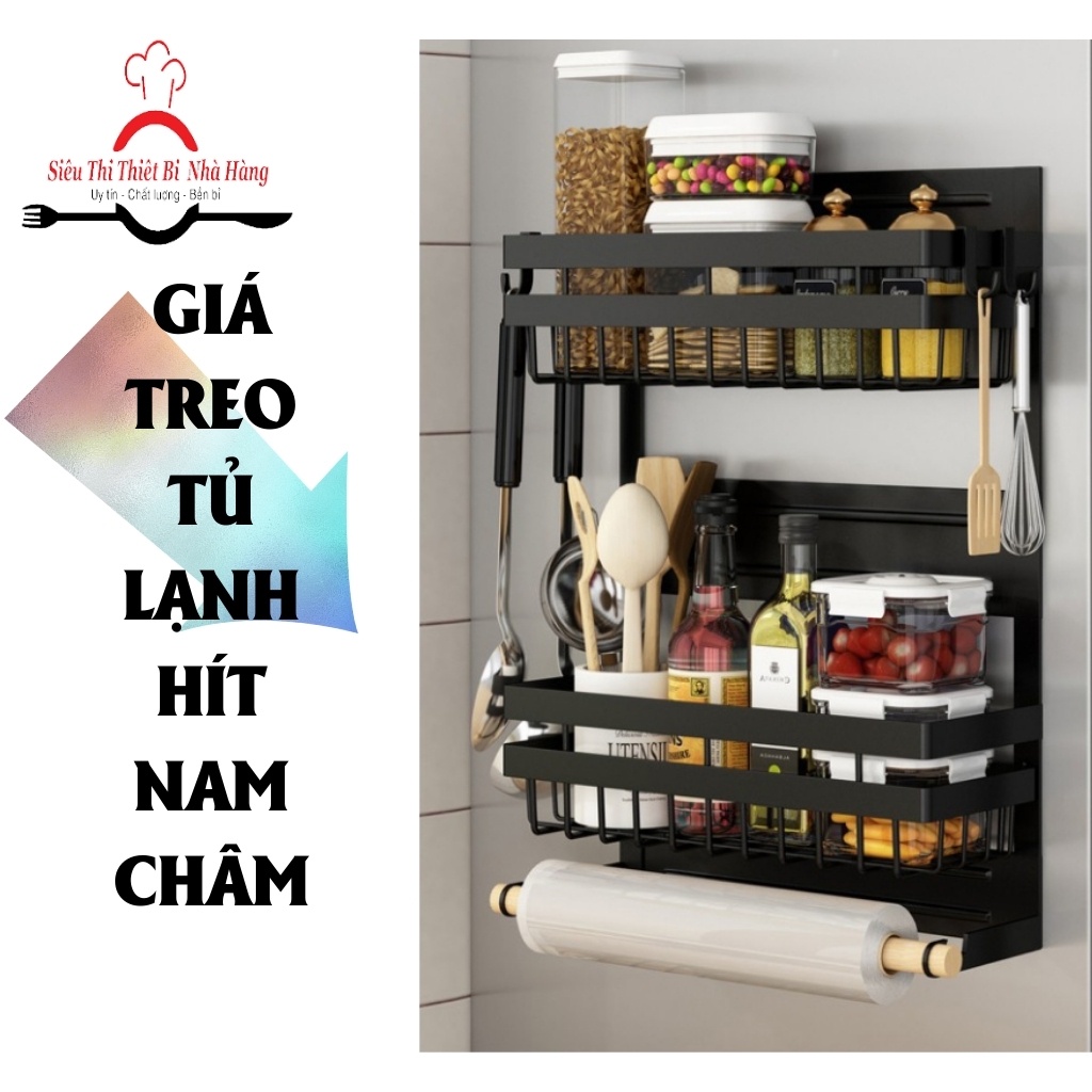 GIÁ kệ treo tủ lạnh hít nam châm chắc chắn, kệ đa năng THÉP CARBON