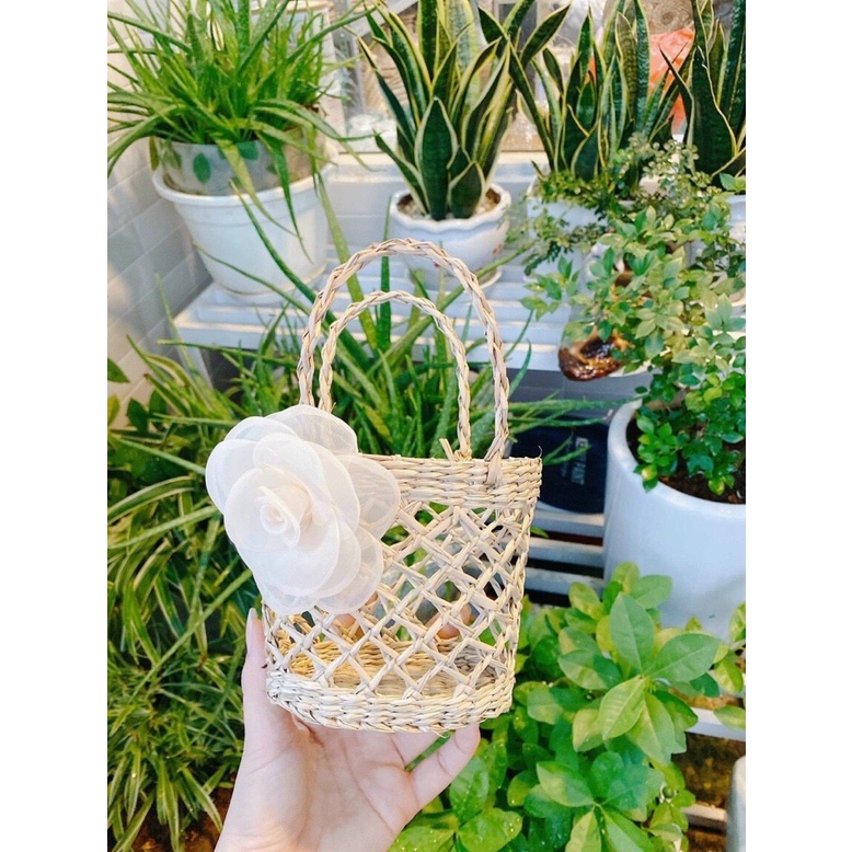 Túi cói cầm tay chụp ảnh, túi cói đi biển vintage đa dạng mẫu mã, thân thiện với môi trường, giỏ cắm hoa  M93