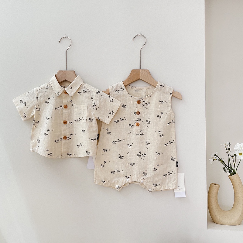 Áo Ngủ Liền Quần Sát Nách Thời Trang Mùa Hè Cho Bé Trai