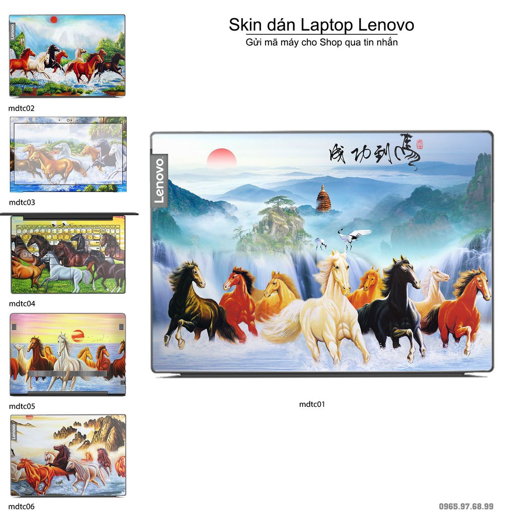 Skin dán Laptop Lenovo in hình Mã Đáo Thành Công (inbox mã máy cho Shop)