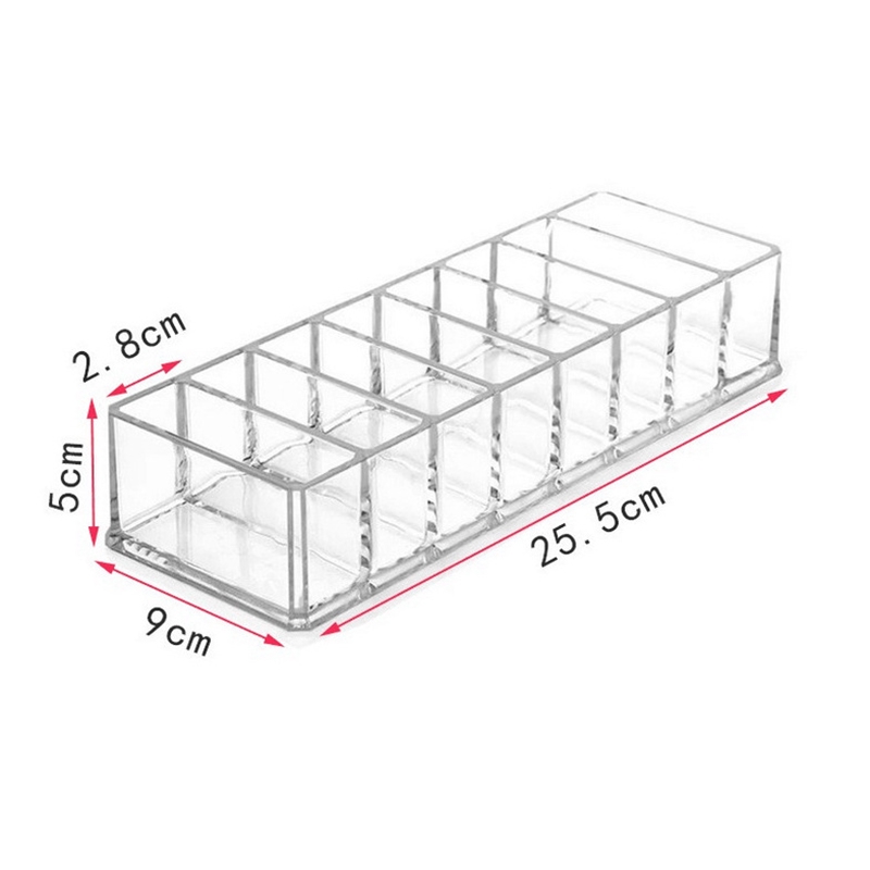 【HSU】Khay Đựng Mỹ Phẩm Bằng Acrylic Trong Suốt 8 Ngăn Tiện Dụng