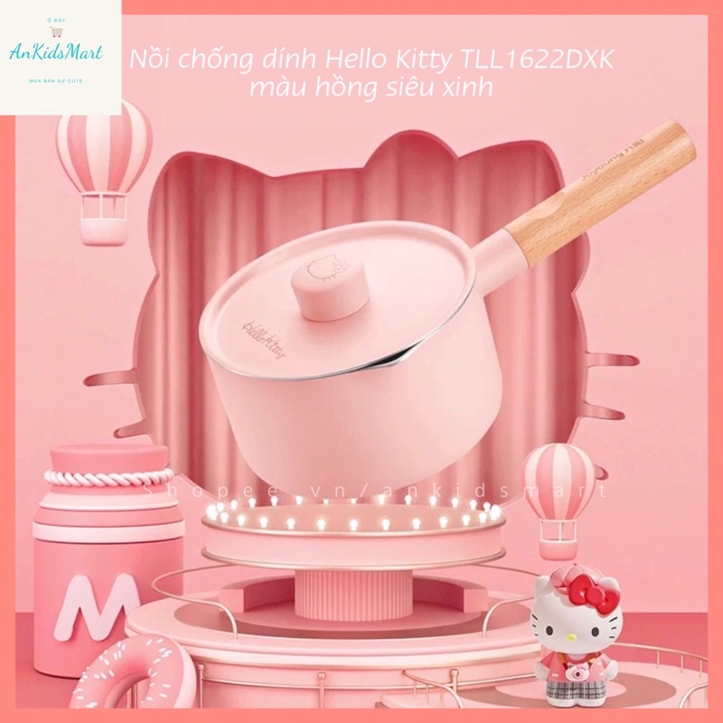 Nồi chống dính Hello Kitty Joyoung TLL1622DXK màu hồng siêu xinh