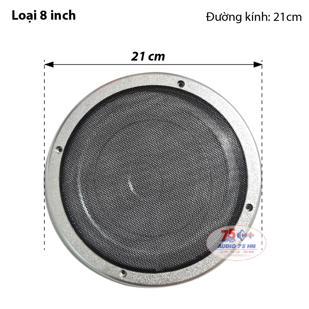 Màng lưới bảo vệ loa loại 6.5inch và 8inch - Mặt nạ bảo vệ loa màu bạc cao cấp,  lưới tản nhiệt loa ô tô