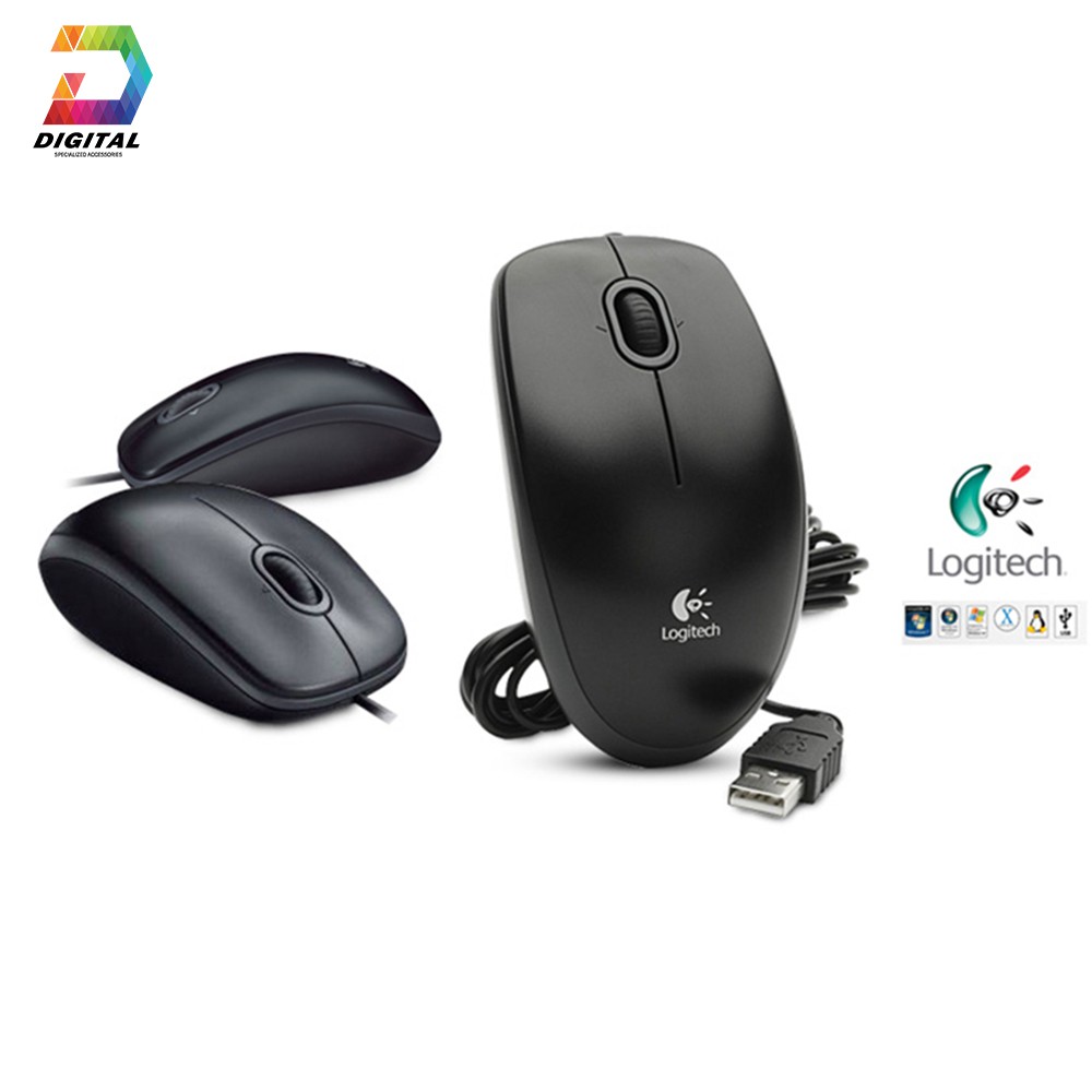 Combo Chuột Logitech B100 Chính Hãng Tặng Lót Chuột Cao Cấp