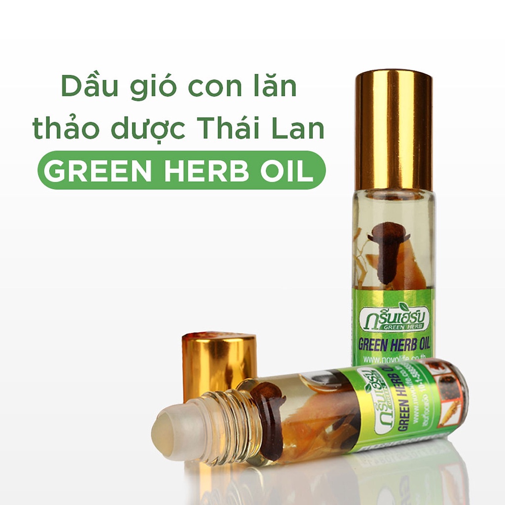 Dầu Lăn Thảo Dược Nhân Sâm Green Herb Oil 8ml Thái Lan
